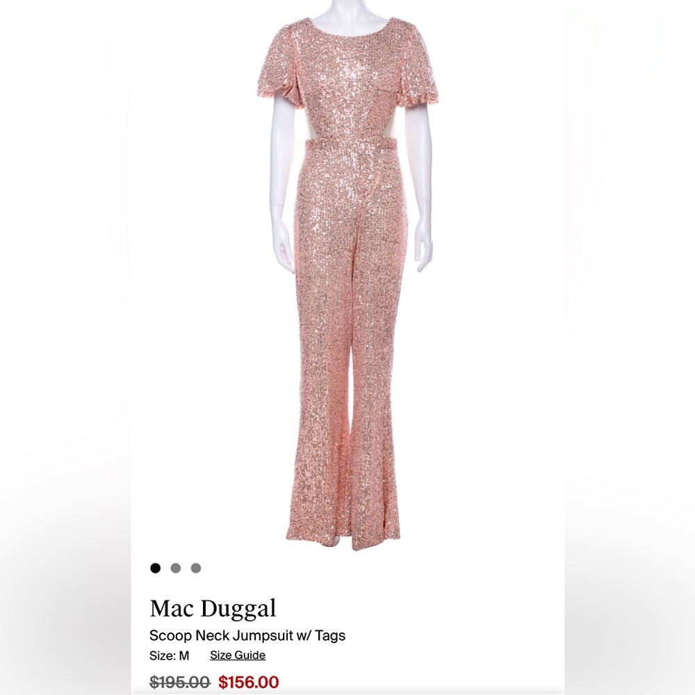 Mac Duggal Pink Sequin Jumpsuit-NWT size Medium